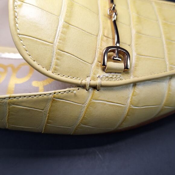 Sam Edelman Laurna Pastel Yellow Crocodile Leather Mule Flats Loafers Women's 9M - Picture 14 of 14